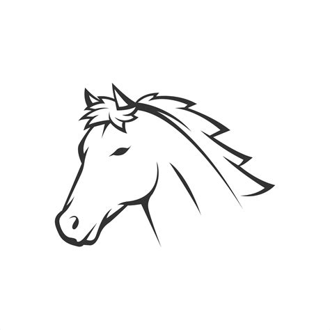 horse vector art|line drawing of horse head.